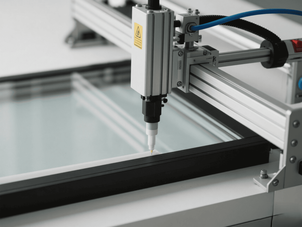 Seal the glass frame with silicone